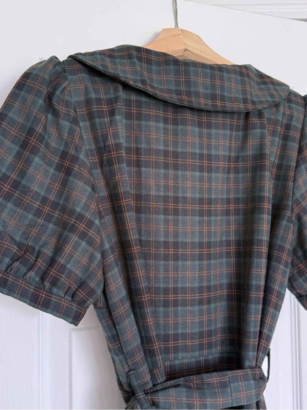 Disturbia Nightingale Check Mini Dress - Dark Green Black Plaid - Picture 6 of 6